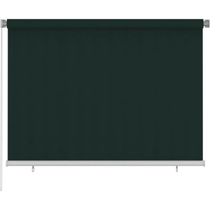 vidaXL Външна ролетна щора, 205(Ш)x140(В) см, тъмнозелена, HDPE (312816)