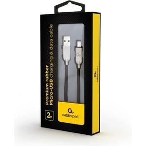 Gembird USB 2.0 A - USB 2.0 micro B M/M кабел за данни 2 м червен Premium rubber CC-USB2R-AMmBM-2M-R (CC-USB2R-AMmBM-2M-R)