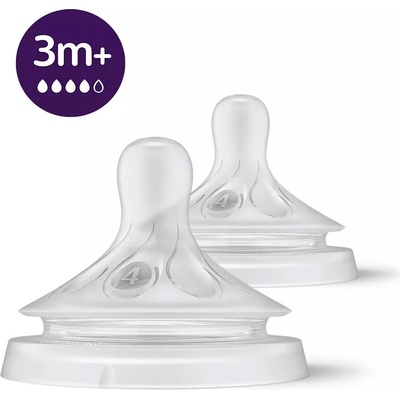 Avent Philips cumlík Natural Response 4 stredný prietok 2 ks transparentni