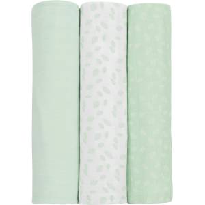 KikkaBoo Муселинови пелени Kikkaboo - 100 х 100 cm, Leaves Mint, 3 броя (31103010076)