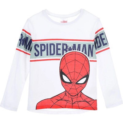SUN CITY Dětské tričko Spiderman Face bílé dlouhý rukáv
