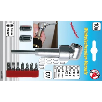 BGS technic Ъглов държач с битове, комплект 10 части; bgs technic, 20801