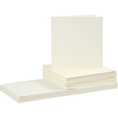 Creativ Company 15,2 × 15,2 cm přání a obálky 50 ks (220 g/m2) krémové