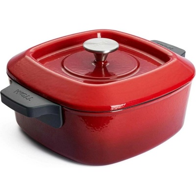 WOLL IRON IND kastrol s poklici 24x24x9,5 cm/4,1l červený
