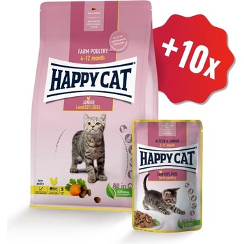 Happy Cat Junior Land Geflügel Drůbež 10 kg