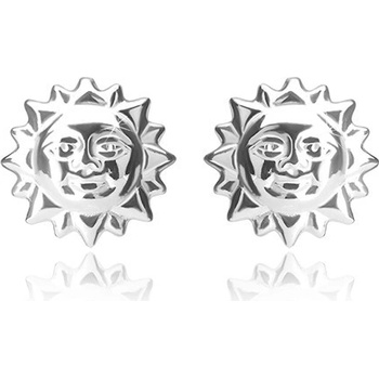 Šperky eshop strieborné náušnice usmievavé slniečko s vyrezanými lúčmi puzetky AA40.22