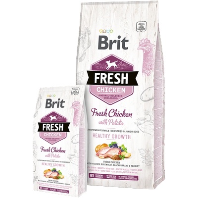 Brit Fresh Chicken with Potato Puppy Healthy Growth за подрастващи кученца, с прясно пилешко месо и картофи 12 кг