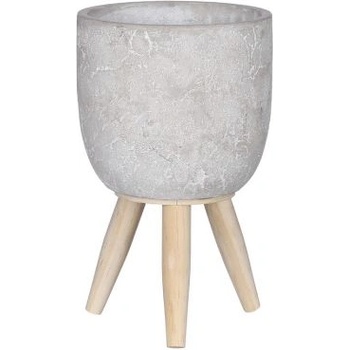 Image 1 of Mica КАШПА КЕРАМИЧНА НА КРАЧЕТА jimmy 22.5х14см СВЕТЛО СИВА (1095044)