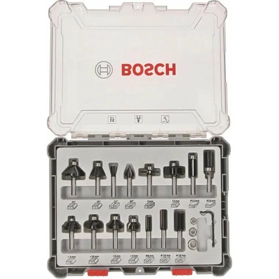 Bosch 15-dielna zmiešaná súprava fréz stopka 6 mm 2607017471