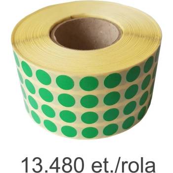 ZINTA Самозалепващи SGP етикети ZINTA 10 mm, 13 480 eт. /ролка, кръгли, зелени (10X10X13480-SGP-R-GRE)