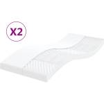 vidaXL Дунапренови матраци 2 бр бели 90x190 см 7-зонов твърдост 20 ILD (356361)