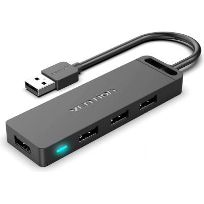 Vention USB-A 2.0 (4-портов, черен), 0, 15 м, концентратор