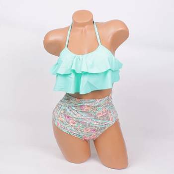 Image 1 of Бански в тюркоазено с цветни орнаменти