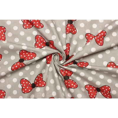 Bavlněné plátno - Mašle s puntíky