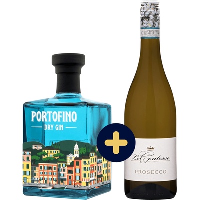 Portofino Dry Gin + Le contesse Prosecco (set 1 x 0.5 l, 1 x 0.75 l)