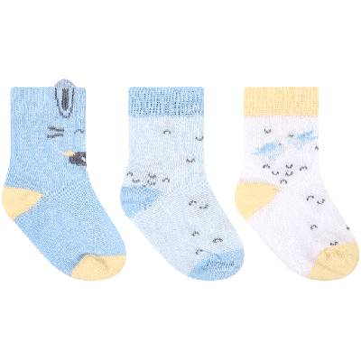 Бебешки чорапи с 3D уши KikkaBoo Stripy Friends - 0-6 м, 3 броя (31110010211)