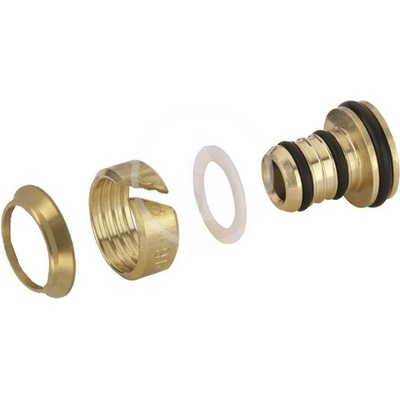 Zehnder Príslušenstvo - Zverné skrutkovanie na plastové rúrky, 2 ks, priemer 16x2,0 mm, mosadz