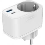 Gembird TA-ACPDQC20-01-W 2-портово USB бързо зарядно устройство с проходно гнездо за променлив ток 20W Бяло (TA-ACPDQC20-01-W)