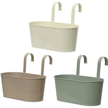 Image 1 of Decoris САКСИЯ ОВАЛНА МЕТАЛНА С КУКИ 833716 32х16х25см МИСК ЦВЕТОВЕ (833716)