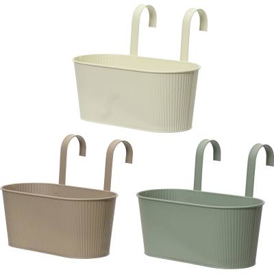 Decoris САКСИЯ ОВАЛНА МЕТАЛНА С КУКИ 833716 32х16х25см МИСК ЦВЕТОВЕ (833716)