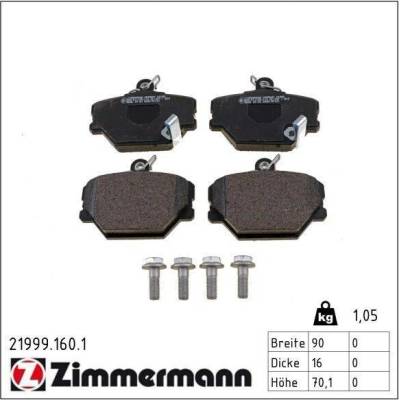 Sada brzdových destiček, kotoučová brzda ZIMMERMANN 21999.160.1