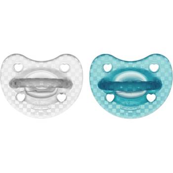 Chicco Силиконова залъгалка Chicco - Soft Lux, Сива и Синя, 16 - 36 m, 2 броя (N0376)