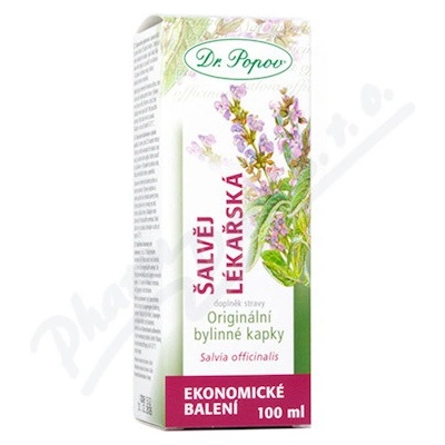 Dr.Popov Kapky bylinné Šalvěj lékařská 100 ml