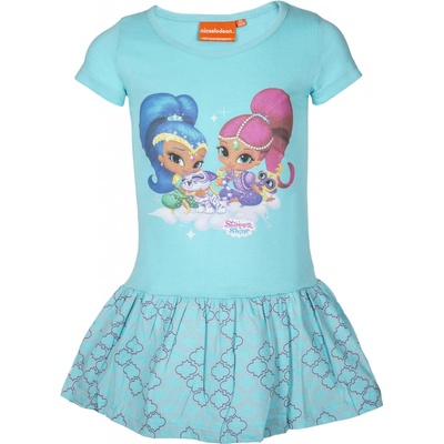 Shimmer Shine licencie dievčenské šaty 640-038 tyrkysová