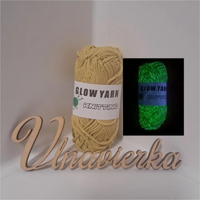 GLOW YARN priadza svietiaca v tme GC445 bežová