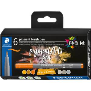 STAEDTLER Маркери Staedtler Pigment Arts 371, 6 цвята, 371 c6-4 (31652-А-371 C6-4)