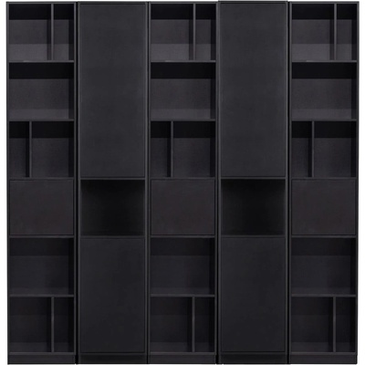 Čierna modulárna knižnica z borovicového dreva 200x210 cm Finca – WOOOD