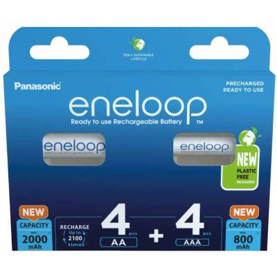 Panasonic Акумулаторни батерии PANASONIC ENELOOP 4x AA 2000 mAh + 4x AAA 800 mAh 8 szt (BK-3MCDE+4MCDE/8CP)