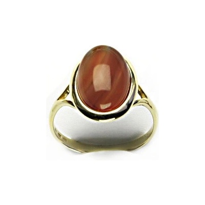 Čištín Zlatý prsten přírodní světlý karneol žluté zlato T 1454 m