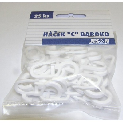 Háček záclonový C 25 ks **bílý **