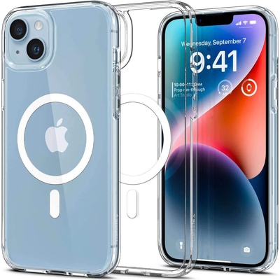 Spigen Ultra Hybrid MagSafe Case - хибриден кейс с висока степен на защита с MagSafe за iPhone 14 (бял-прозрачен)