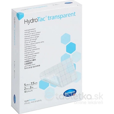 HydroTac transparent Krytie na rany hydrogélový obväz 5 x 7,5 cm 10 ks