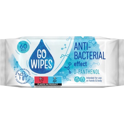 GoWipes Vlhčené ubrousky s antibakteriálním účinkem 60 ks