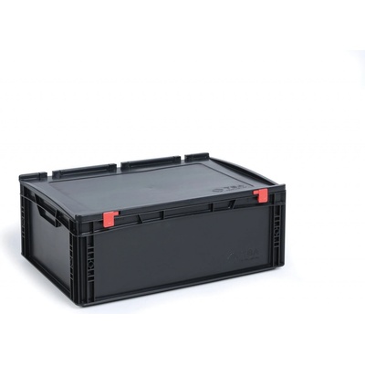 B2B Partner ESD Euro přepravka s víkem 600 x 400 x 185 mm