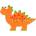 Orange Tree Toys Дървен пъзел Orange Tree Toys - Стегозавър, 4 части (OTT06784)