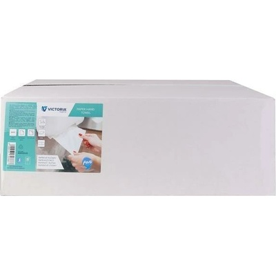 Papírové ručníky "Fine", bílá, 2 vrstvé, skládané Z/ V, 150 útržků, VICTORIA HYGIENE 863196