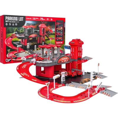 RKToys Parkoviště Hasiči s auty a vrtulníkem
