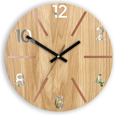ModernClock Aksel 33 cm dub přírodní měděné