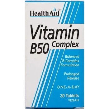 HEALTHAID Хранителна добавка Vitamin B50 Complex , Health Aid Vitamin B50 Complex 30 Tablets