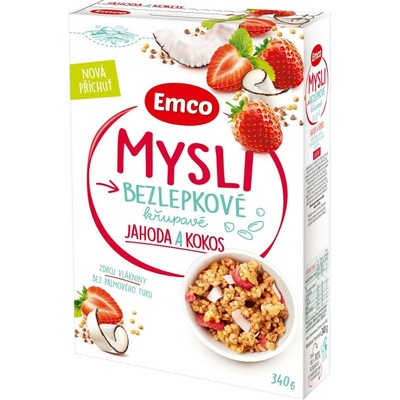 Emco Mysli bezlepkové jahoda a kokos 340 g