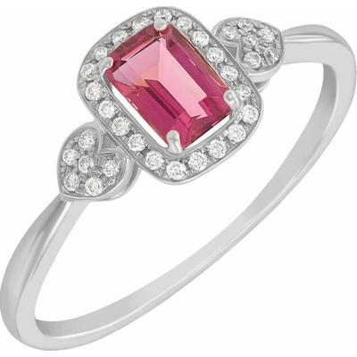 Eppi Zlatý prsteň s emerald turmalínom a diamantmi Davie R34036