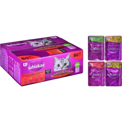 Whiskas klasický výběr ve šťávě pro dospělé kočky 80 x 85 g