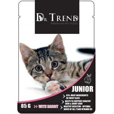 DR TREND Junior - пауч за котенца със Заек 85 г