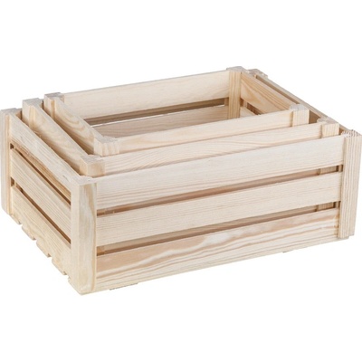 ČistéDrevo Drevené debničky borovica set 3 ks
