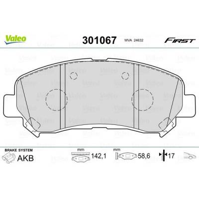 Sada brzdových platničiek kotúčovej brzdy VALEO ESSENTIAL 301067