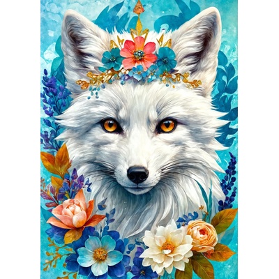 Enjoy - Puzzle Blooming Snow Fox - 1 000 piese